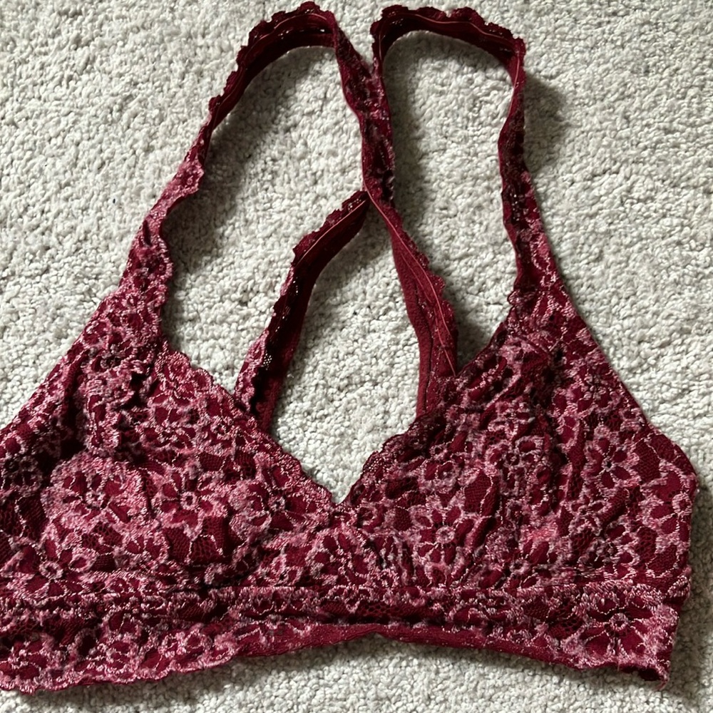 Aerie Red Maroon Lace Brallette S